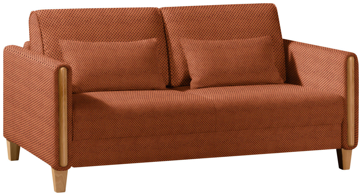 SCHLAFSOFA in Webstoff Buchefarben, Rostfarben  - Rostfarben/Buchefarben, Design, Holz/Textil (174/88/104cm) - Niels Andersson
