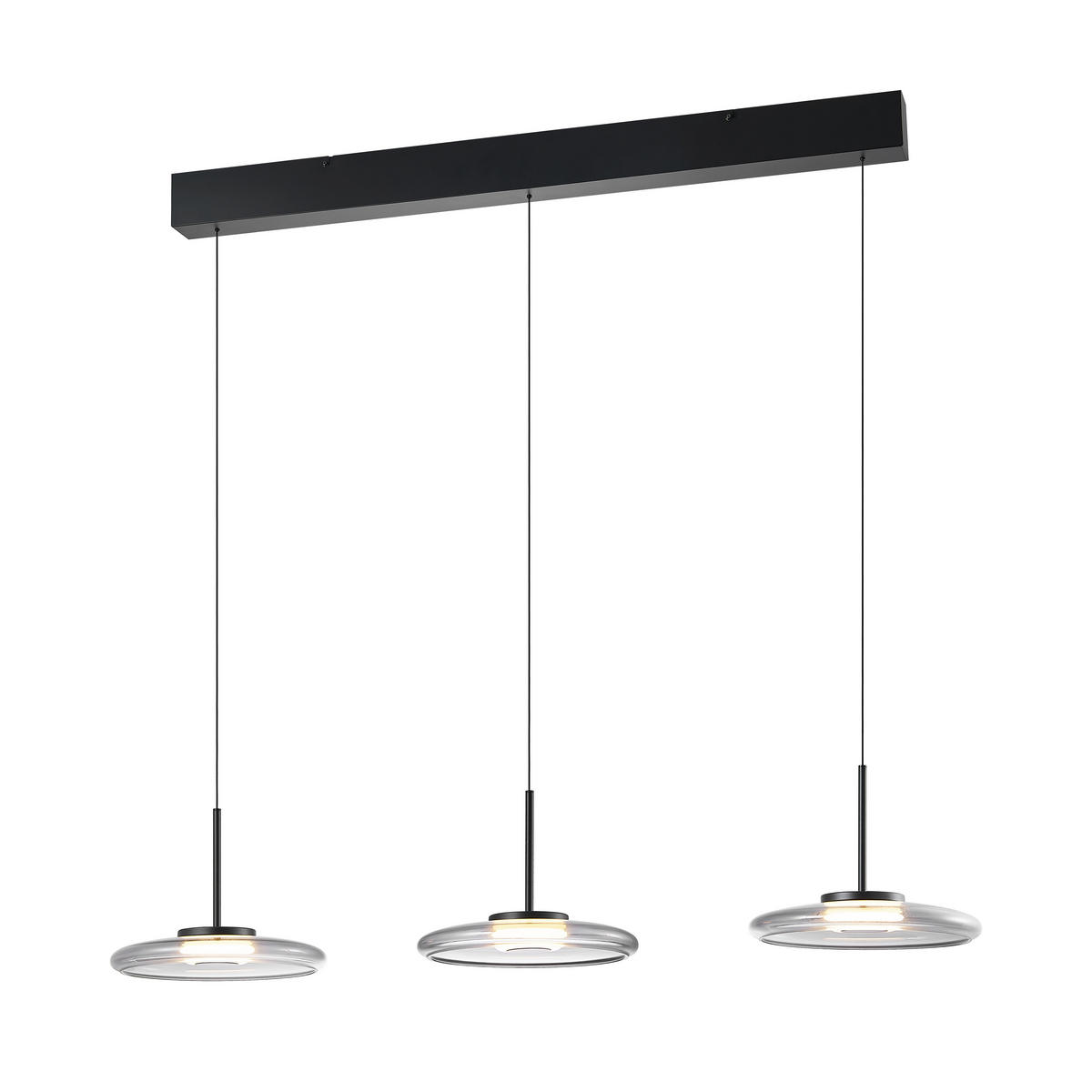 LED-HÄNGELEUCHTE Felis   - Schwarz, Basics, Glas/Metall (105cm) - Novel