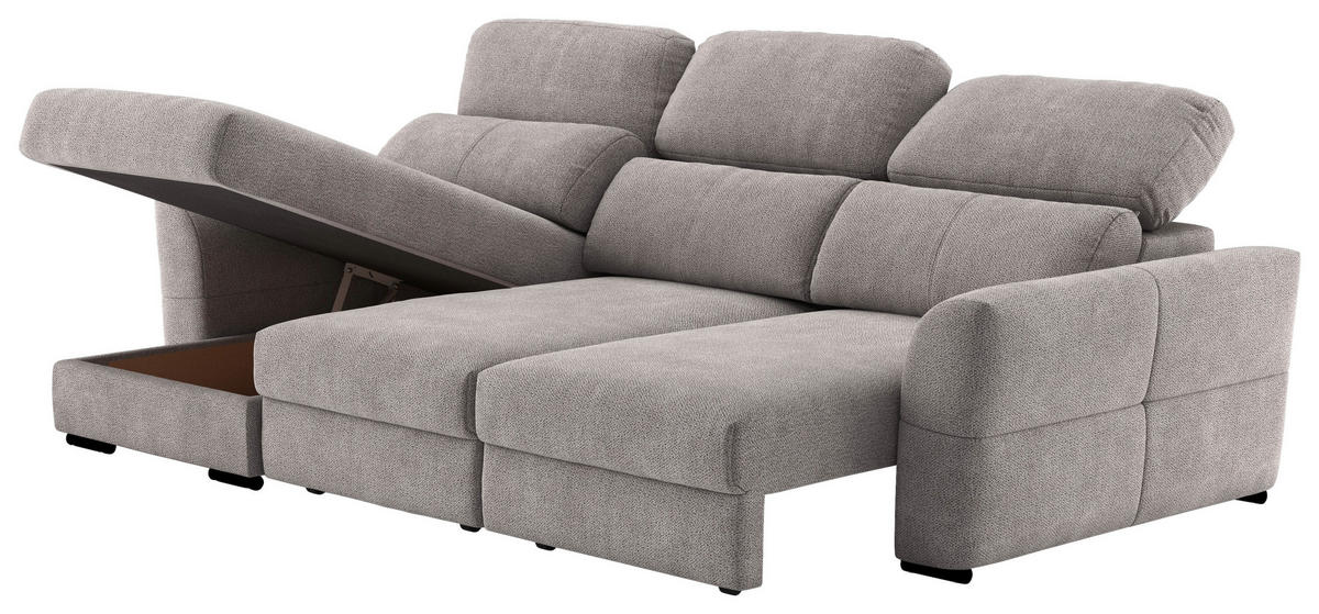 ECKSOFA in Mikrofaser Taupe  - Taupe, Konventionell, Textil (216/262cm) - MID.YOU