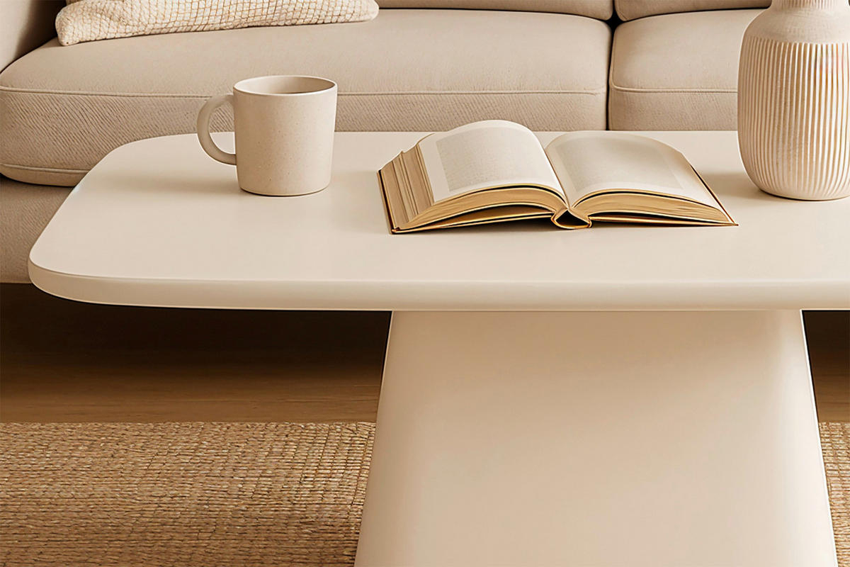 COUCHTISCH in Stein, Holzwerkstoff 122/70/46 cm  - Weiß, Design, Holzwerkstoff/Stein (122/70/46cm) - MID.YOU