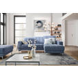 ECKSOFA in Webstoff Blau  - Chromfarben/Blau, Design, Textil/Metall (260/187cm) - Xora