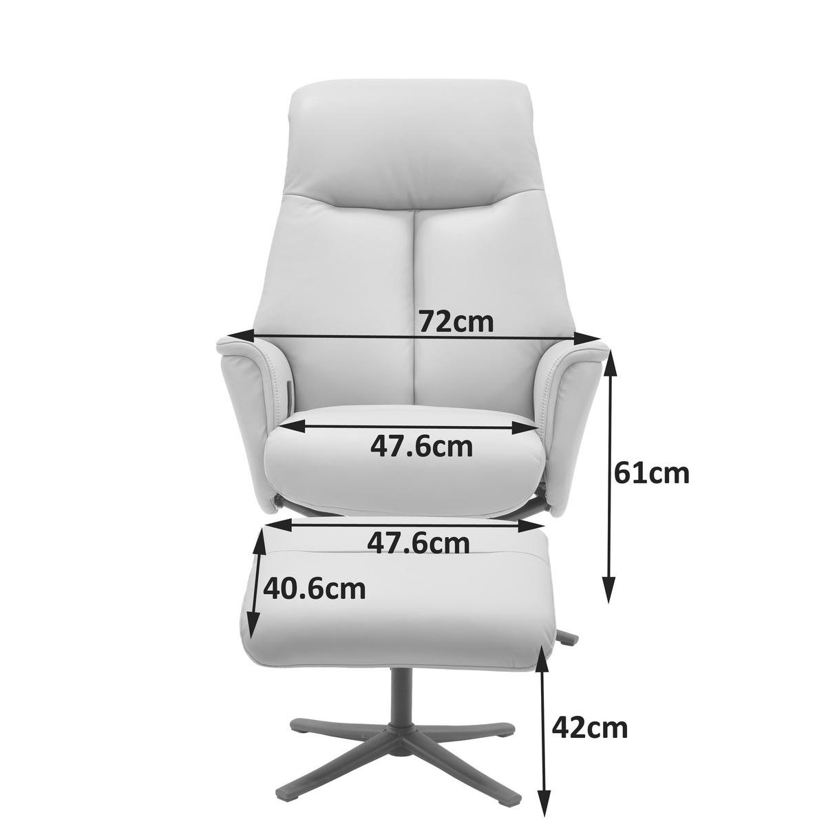 RELAXSESSELSET RELAVO Lederlook Echtleder Hocker    - Schwarz/Grau, Design, Leder/Textil (72/109/86/111/81cm) - Livetastic