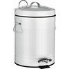 KOŠ S NÁŠLAPNÝM PEDÁLEM, 5 l - bílá/černá, Basics, kov/plast (20,5/31/20,5cm) - Sadena