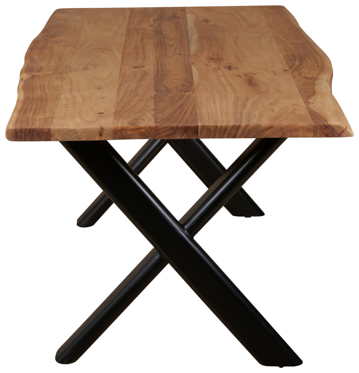 ESSTISCH in Holz 160/90/76 cm   - Schwarz/Naturfarben, MODERN, Holz/Metall (160/90/76cm) - Livetastic