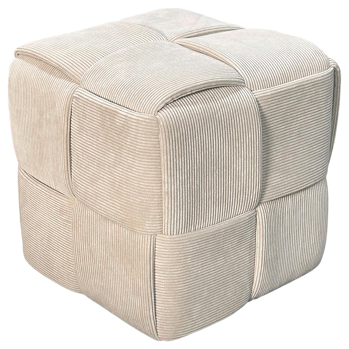 POUF in Beige Textil Beige  - Beige, Design, Textil (40/40/40cm) - MID.YOU