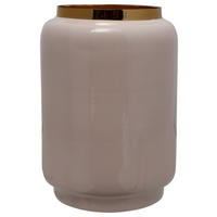 VASE  - Goldfarben/Creme, Trend, Metall (15/15/24,5cm) - Kayoom