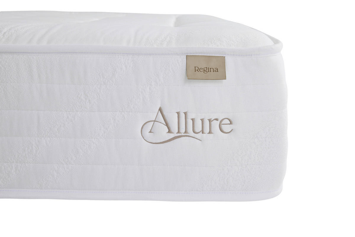 BOXSPRINGMATRATZE ALLURE REGINA H3/H4, 90/200 cm, Höhe ca.: 33 cm,  - Creme, Basics, Textil (90/200cm)