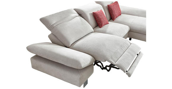 WOHNLANDSCHAFT Hellgrau - Chromfarben/Hellgrau, KONVENTIONELL, Textil (314/170cm) - Voleo