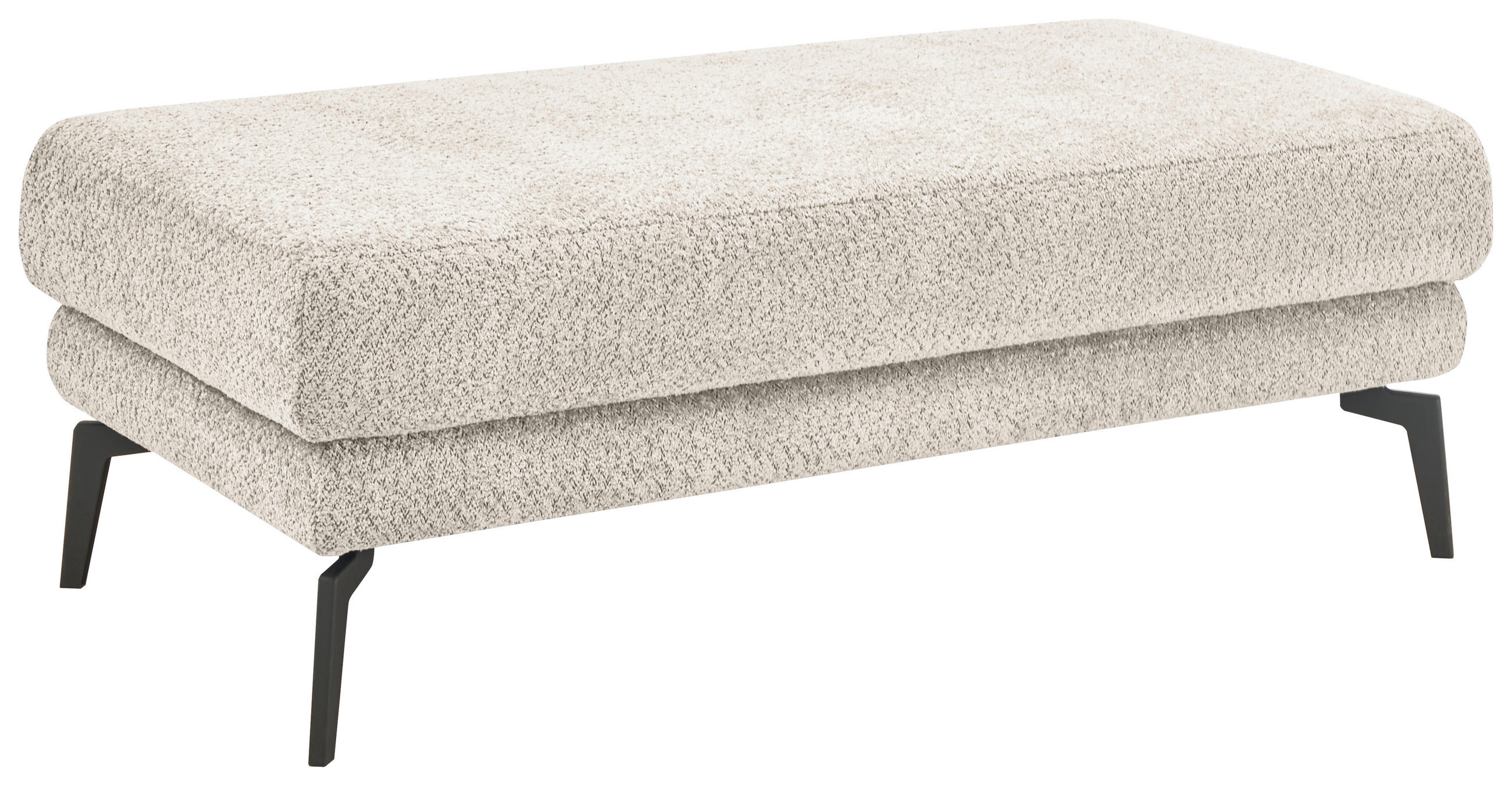 HOCKER Chenille Sandfarben  - Sandfarben/Schwarz, KONVENTIONELL, Textil/Metall (130/44/68cm) - SetOne by Musterring