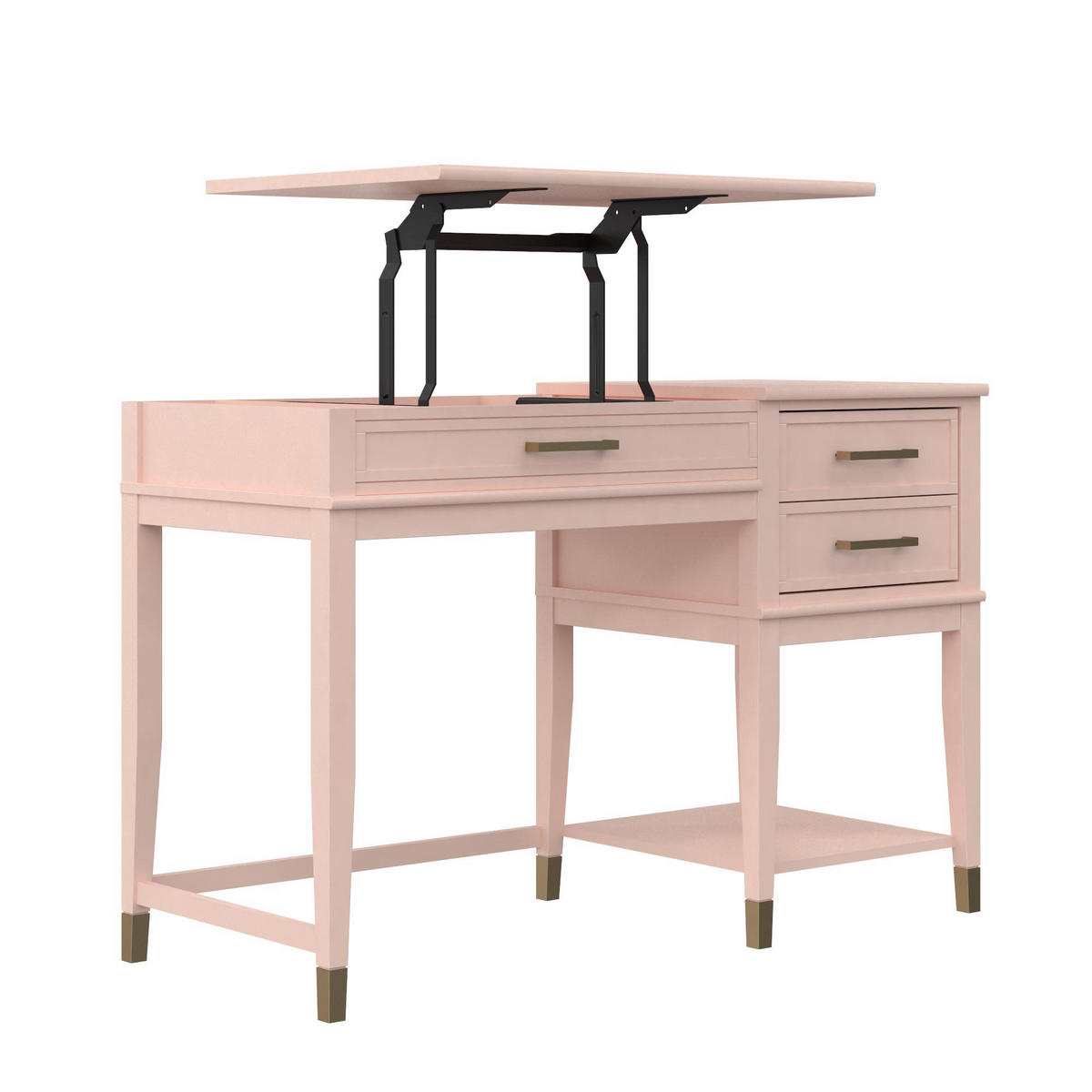 SCHREIBTISCH 115/77/49 cm  in Rosa  - Goldfarben/Rosa, Design, Holzwerkstoff/Metall (115/77/49cm) - MID.YOU