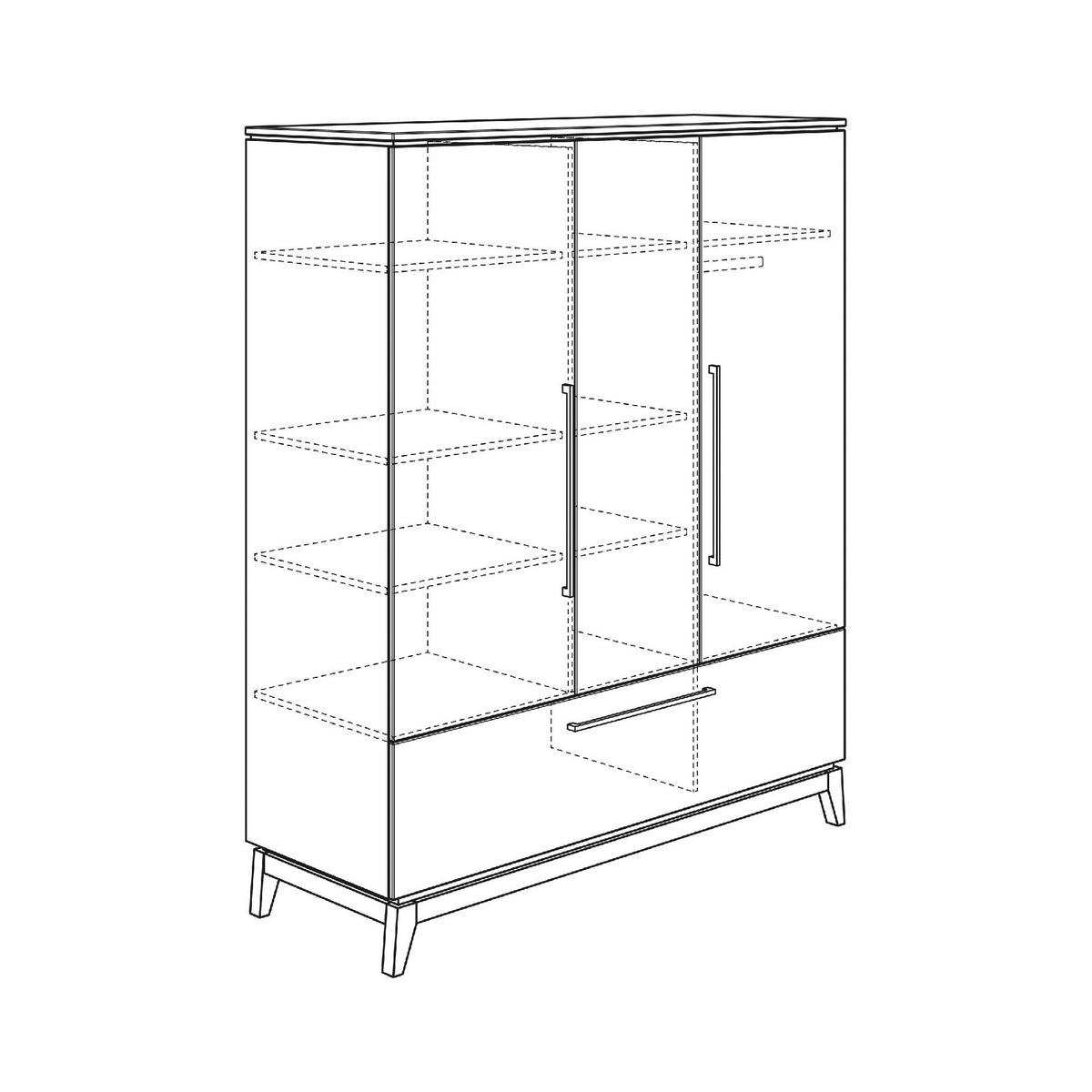 DREHTÜRENSCHRANK 3-türig Eiche massiv Grau, Eichefarben  - Eichefarben/Grau, Design, Holz/Holzwerkstoff (170,7/200/57,2cm) - Paidi
