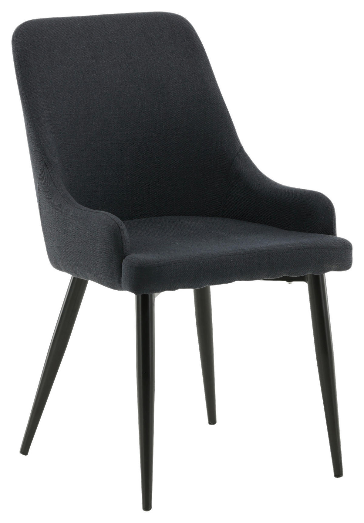 STUHL-SET 2 Stück  in Stahl Textilgeflecht Metall, Textil  - Schwarz, Design, Textil/Metall (49/86/58cm) - Livetastic