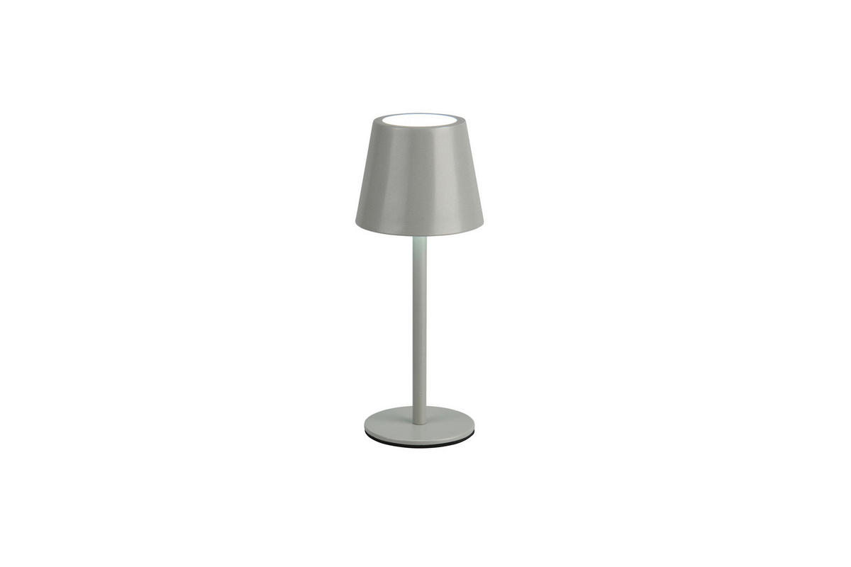 AKKU-TISCHLEUCHTE Diaz 8,5/21 cm  - Grau, Design, Metall (8,5/21cm)