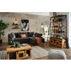 ECKSOFA in Chenille Dunkelbraun  - Dunkelbraun/Schwarz, Konventionell, Textil/Metall (265/184cm) - Hom`in