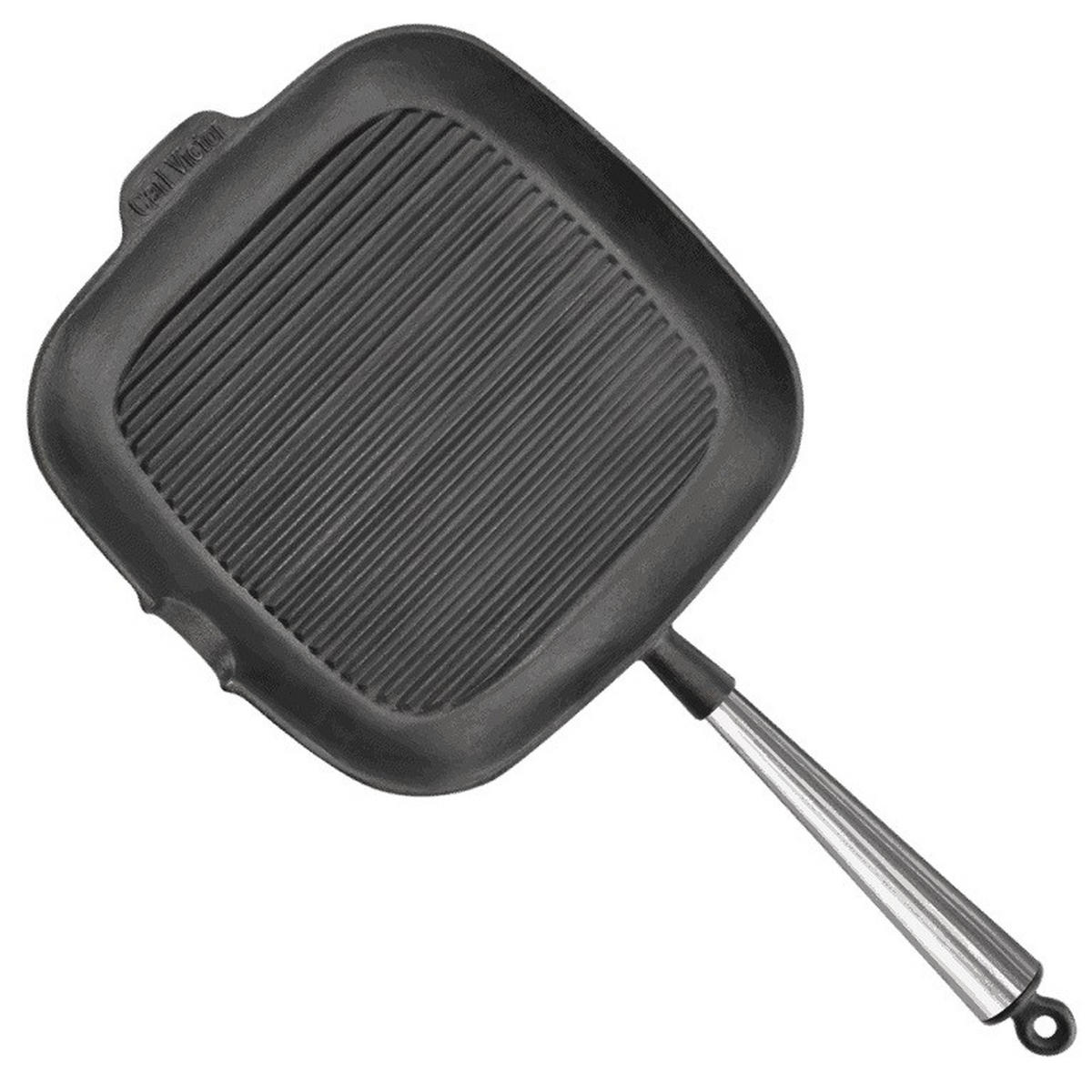 GRILLPANNA 28/28 cm  - silver/svart, Design, metall (28/28cm)