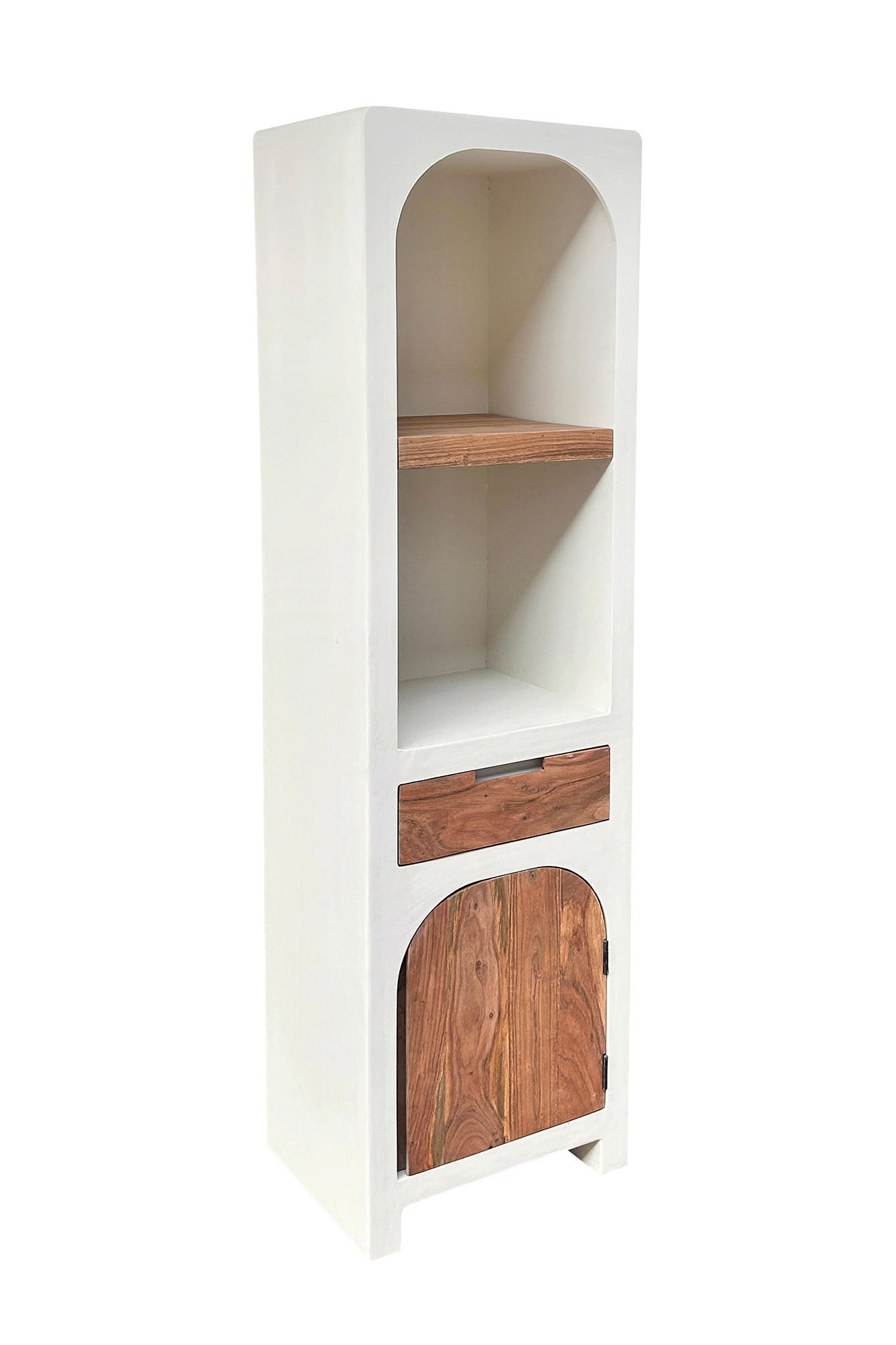 HOCHSCHRANK 50/175/40 cm  - Weiß/Naturfarben, Design, Holz/Holzwerkstoff (50/175/40cm) - MID.YOU