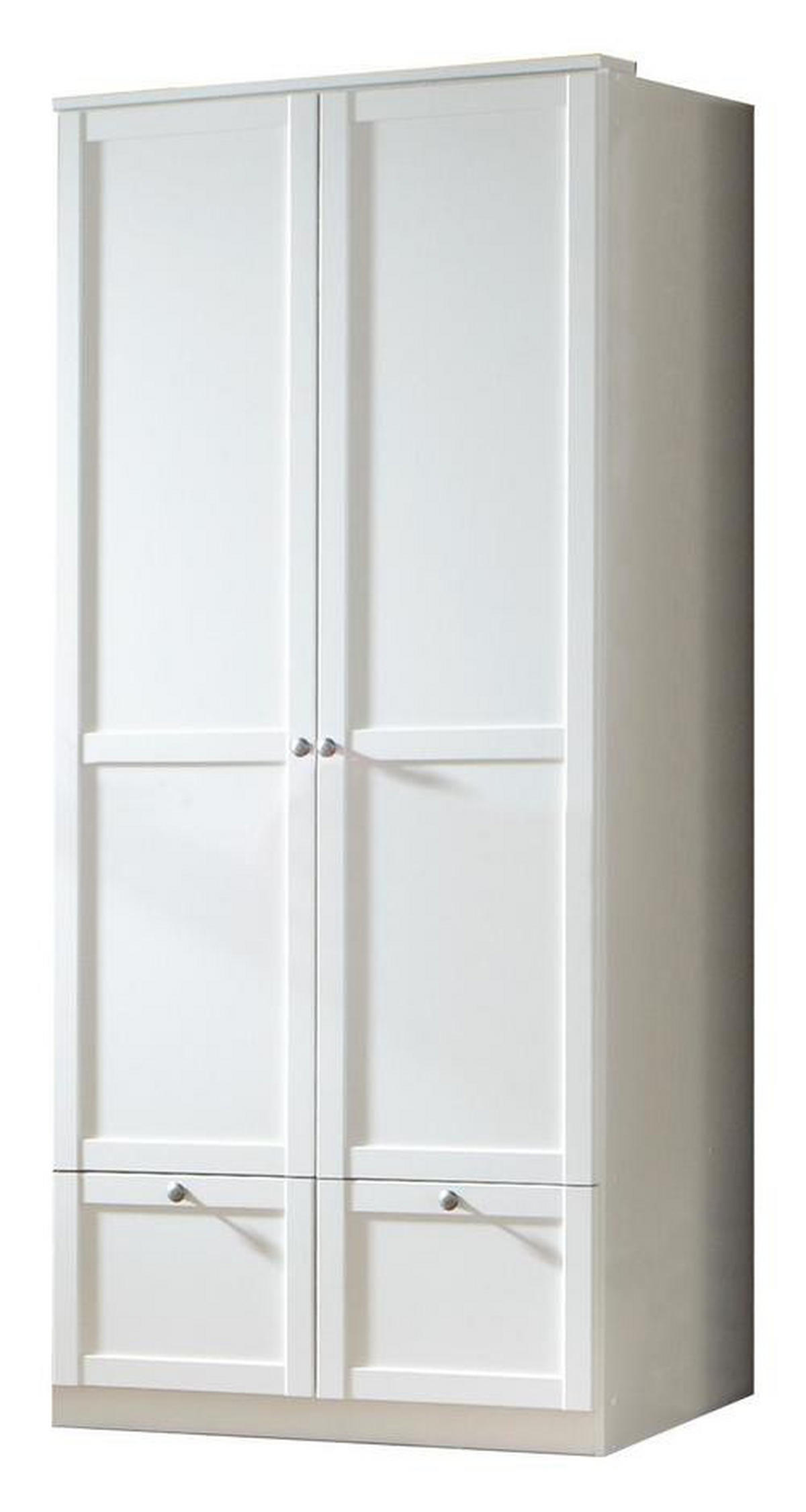 ŠATNÍKOVÁ SKRIŇA, biela, 90/200/58 cm - farba zinku/biela, Basics, kov/kompozitné drevo (90/200/58cm)