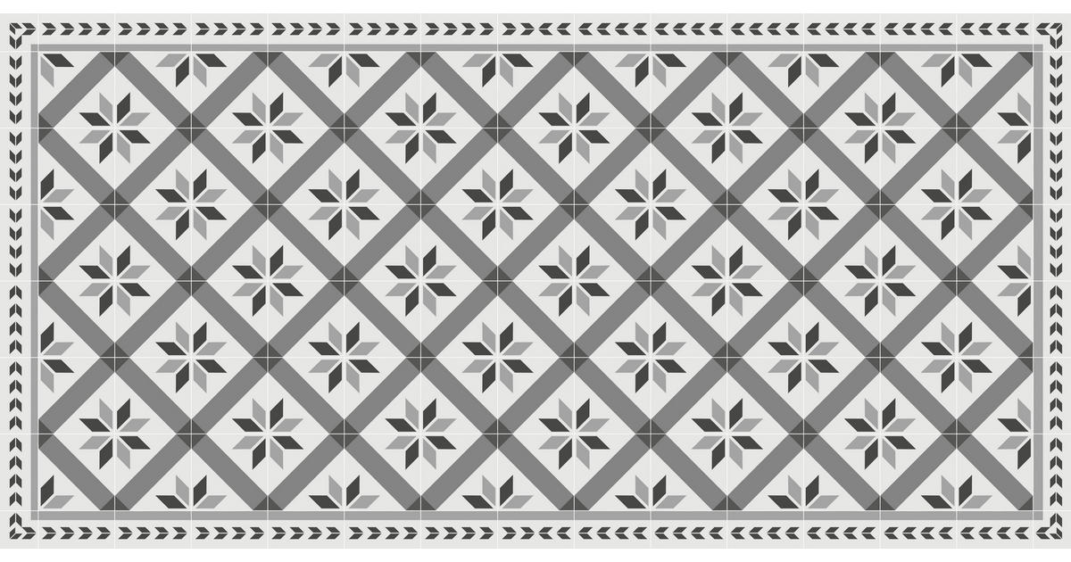 Grau/Schwarz/Weiß 70x140 cm Läufer rechteckig