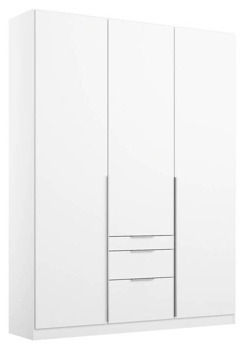 DREHTÜRENSCHRANK in Weiss - Weiss/Alufarben, Modern, Holzwerkstoff/Metall (136/229/54cm) - Rauch Möbel