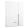 DREHTÜRENSCHRANK in Weiss  - Weiss/Alufarben, Modern, Holzwerkstoff/Metall (136/229/54cm) - Rauch Möbel