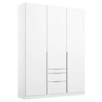 DREHTÜRENSCHRANK in Weiss  - Weiss/Alufarben, Modern, Holzwerkstoff/Metall (136/229/54cm) - Rauch Möbel