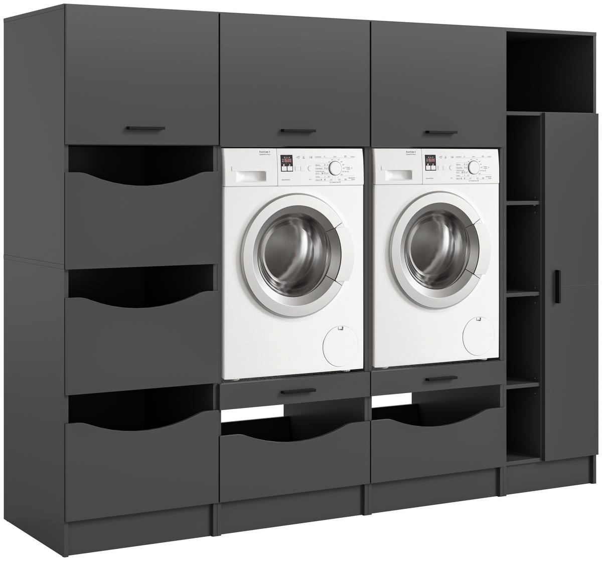 HAUSWIRTSCHAFTSRAUM 242/195/68 cm  in Anthrazit  - Anthrazit, Basics, Holzwerkstoff (242/195/68cm) - MID.YOU