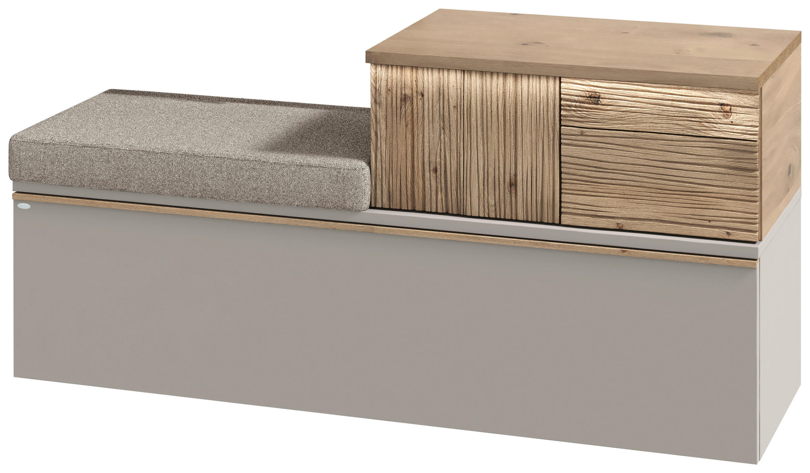 Voglauer Garderobenbank Grau, Taupe, 128x62x42.9 cm