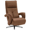 RELAXSESSEL in Leder Hellbraun  - Chromfarben/Hellbraun, Design, Leder/Metall (77/110/87cm) - Valdera