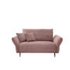 2-SITZER-SOFA Cord Rosa  - Schwarz/Rosa, Design, Textil/Metall (163/97/102cm) - Livetastic