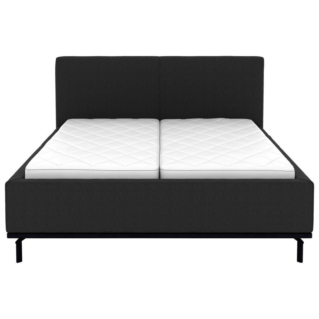 Thumbnail - Musterring Polsterbett, Anthrazit, Textil, Birke, Buche, massiv, H3, Höhe ca. 20 cm, 180x200 cm, atmungsaktiv,Bettkasten...