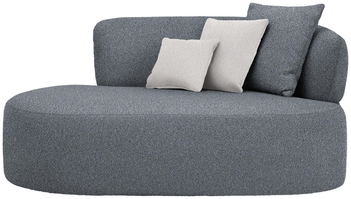 RÉCAMIERE  in Bouclé Grau, Hellrosa  - Hellrosa/Schwarz, MODERN, Kunststoff/Textil (166/86/105cm) - Hom`in