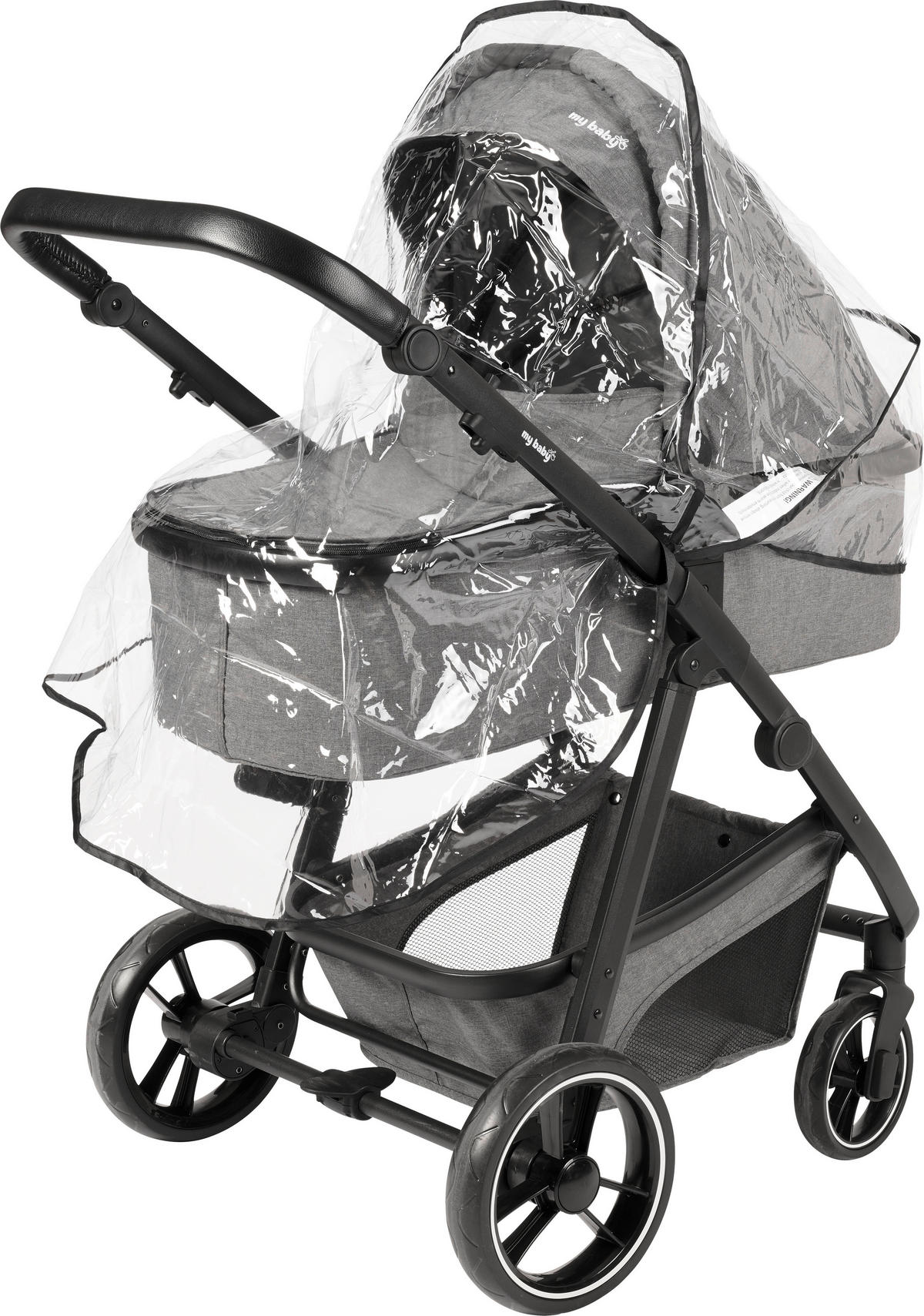 KINDERWAGENSET  Korfu   - Dunkelgrau/Schwarz, Basics, Kunststoff/Textil - My Baby Lou