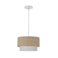 PENDELLEUCHTE 25/25/115 cm  - Beige/Weiß, Natur, Kunststoff/Metall (25/25/115cm)