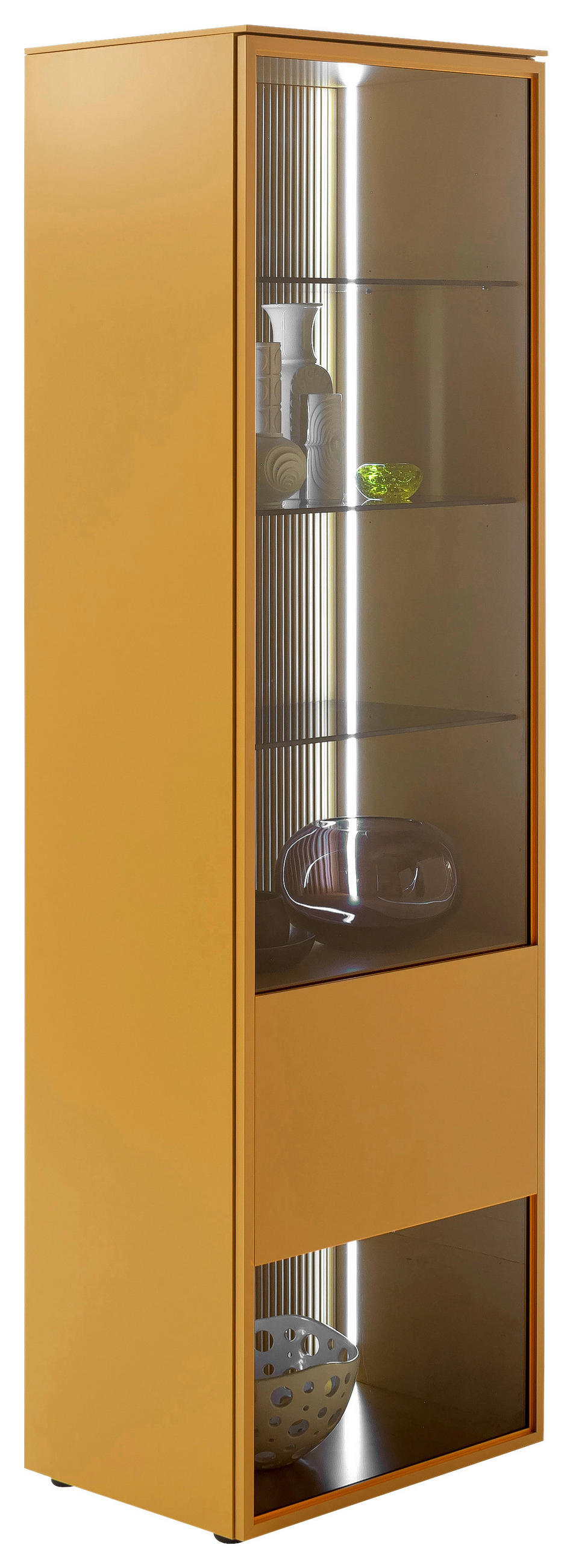 VITRINE in Currygelb  - Currygelb, Design, Glas/Holzwerkstoff (60/201/45cm) - Schöner Wohnen