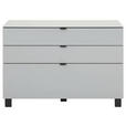 SIDEBOARD Grau, Hellgrau Befestigungsmaterial, Abdeckplatte  - Hellgrau/Schwarz, Design, Glas/Holzwerkstoff (110,1/73,1/52,5cm) - Hom`in