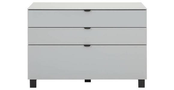 SIDEBOARD Grau, Hellgrau Befestigungsmaterial, Abdeckplatte  - Hellgrau/Schwarz, Design, Glas/Holzwerkstoff (110,1/73,1/52,5cm) - Hom`in