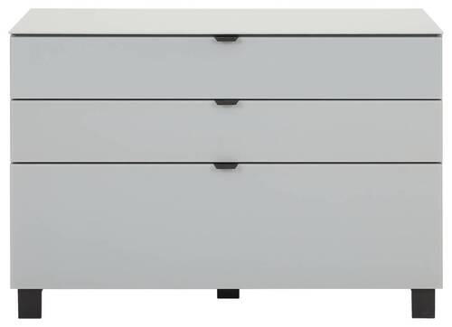 SIDEBOARD in 110,1/73,1/52,5 cm - Hellgrau/Schwarz, Design, Glas/Holzwerkstoff (110,1/73,1/52,5cm) - Hom`in