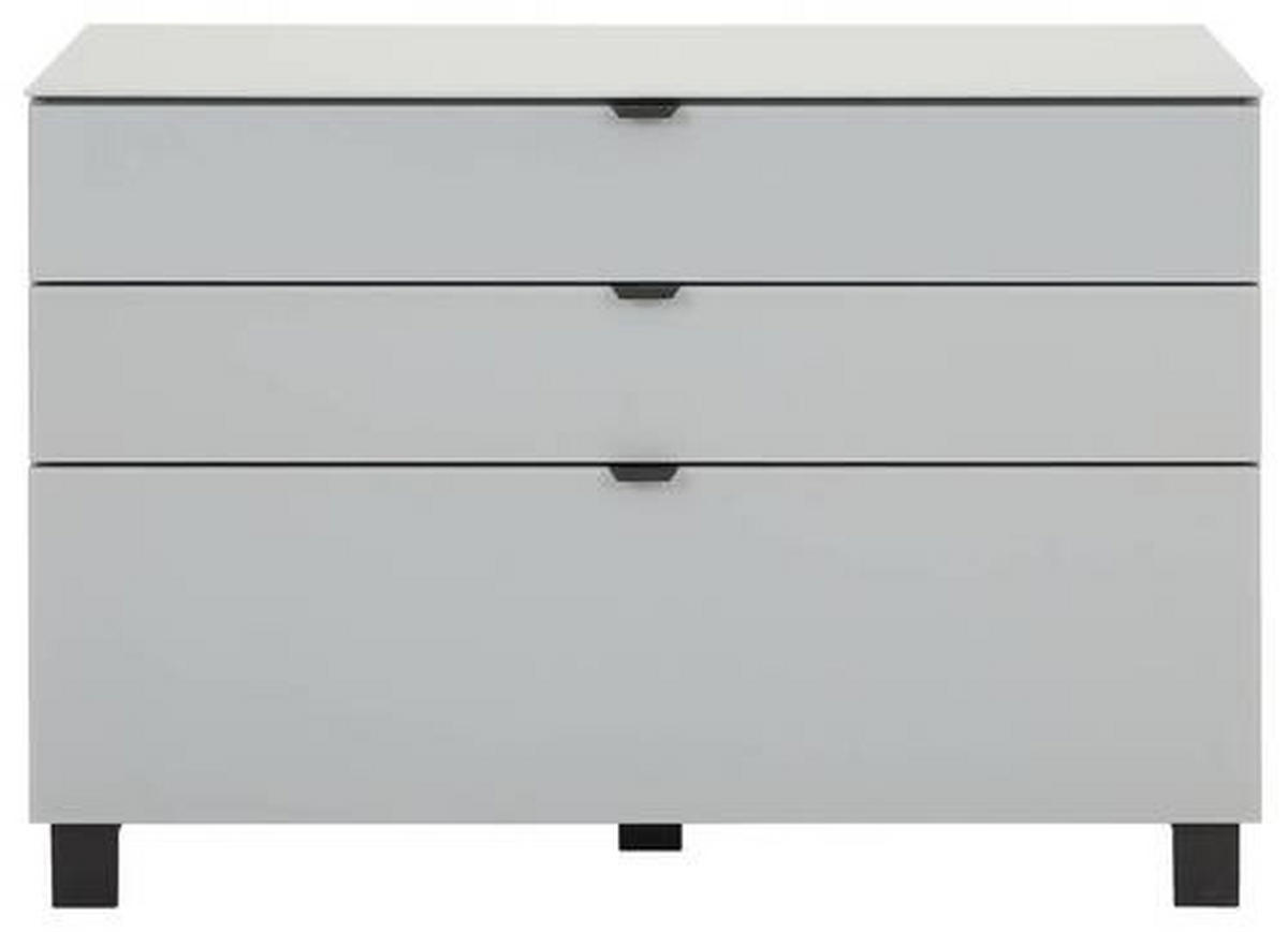 SIDEBOARD 110,1/73,1/52,5 cm  in Grau, Hellgrau  - Hellgrau/Schwarz, Design, Glas/Holzwerkstoff (110,1/73,1/52,5cm) - Hom`in