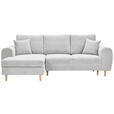 ECKSOFA  in Webstoff Creme  145/240 cm  - Creme/Naturfarben, KONVENTIONELL, Holz/Textil (145/240cm) - Carryhome