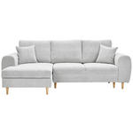 ECKSOFA  in Webstoff Creme  145/240 cm  - Creme/Naturfarben, KONVENTIONELL, Holz/Textil (145/240cm) - Carryhome
