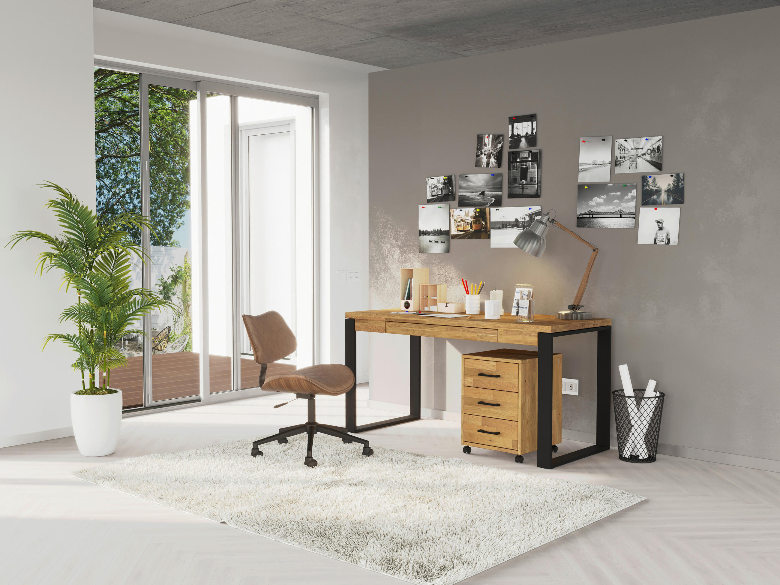 ROLLCONTAINER Kernbuche massiv Kernbuche  - Schwarz/Kernbuche, Basics, Holz/Kunststoff (40/56,7/42cm) - Livetastic