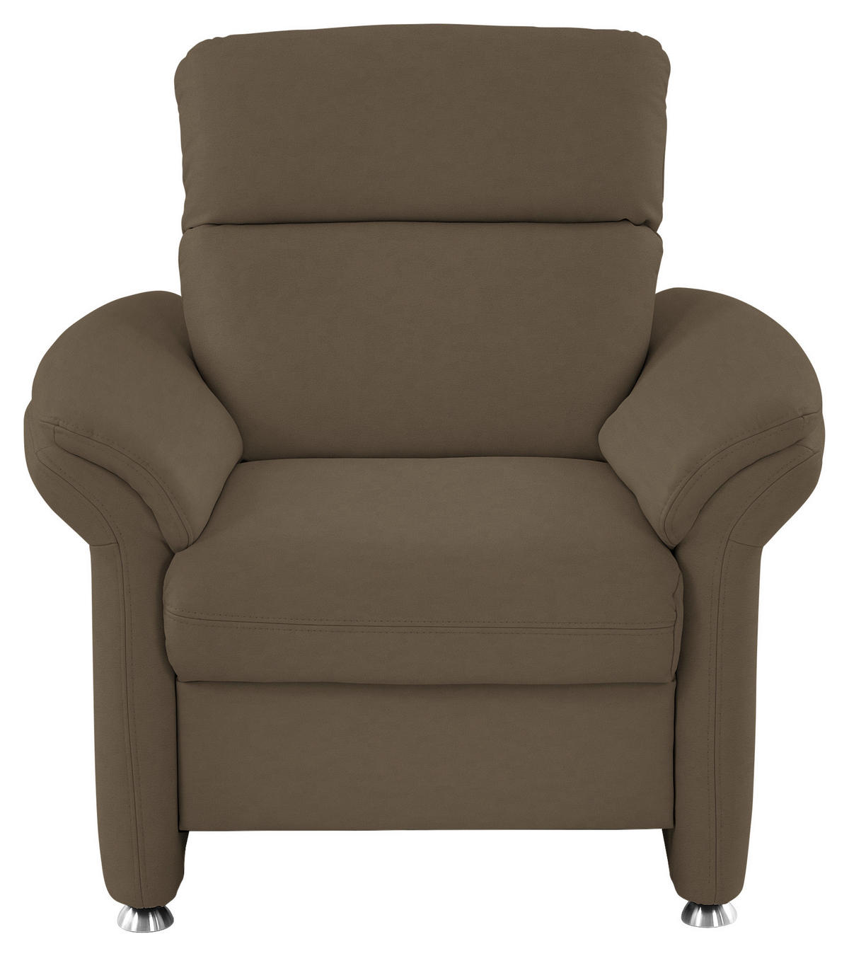 SESSEL in Echtleder Grau  - Alufarben/Grau, Konventionell, Leder/Metall (98/96/92cm) - Beldomo Premium