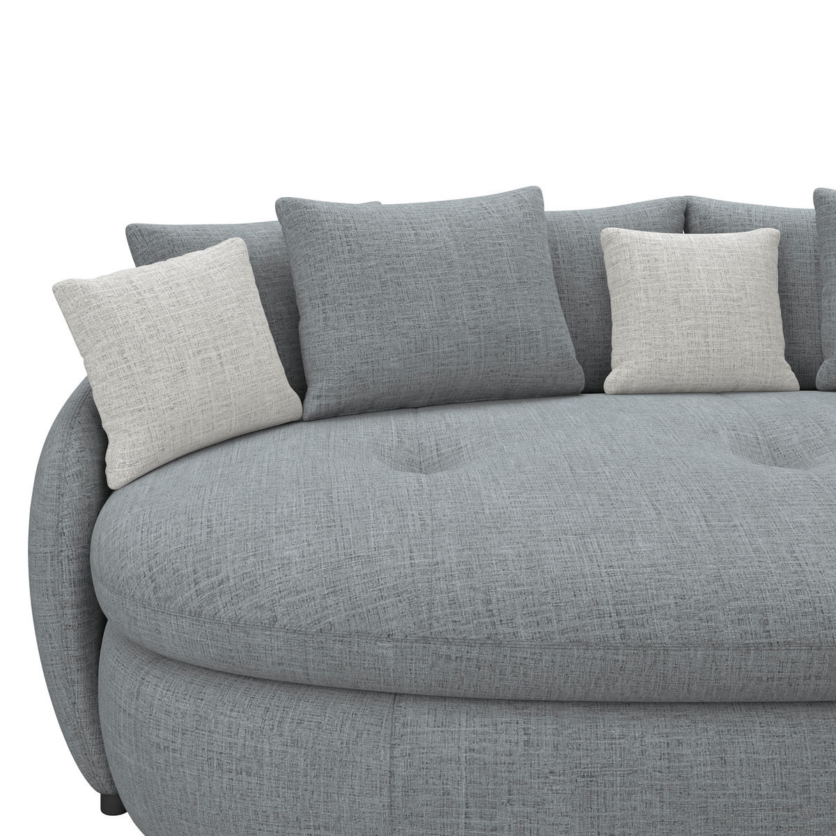 MEGASOFA Chenille Anthrazit  - Anthrazit/Schwarz, Trend, Kunststoff/Textil (238/80/140cm) - MID.YOU