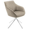 ARMLEHNSTUHL  in Nickel Flachgewebe  - Edelstahlfarben/Beige, Design, Textil/Metall (60/84/67cm) - Koinor