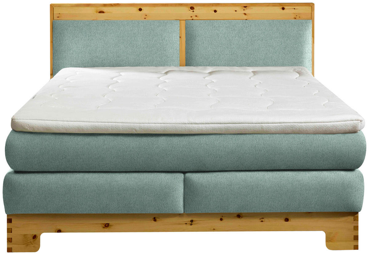 BOXSPRINGBETT 180/200 cm  in Mintgrün  - Mintgrün, Natur, Holz/Textil (180/200cm) - Linea Natura