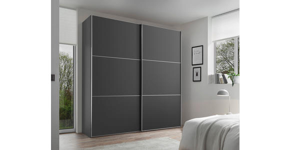 SCHWEBETÜRENSCHRANK 188/222/68 cm 2-türig  - Anthrazit/Alufarben, Holzwerkstoff/Metall (188/222/68cm) - Moderano