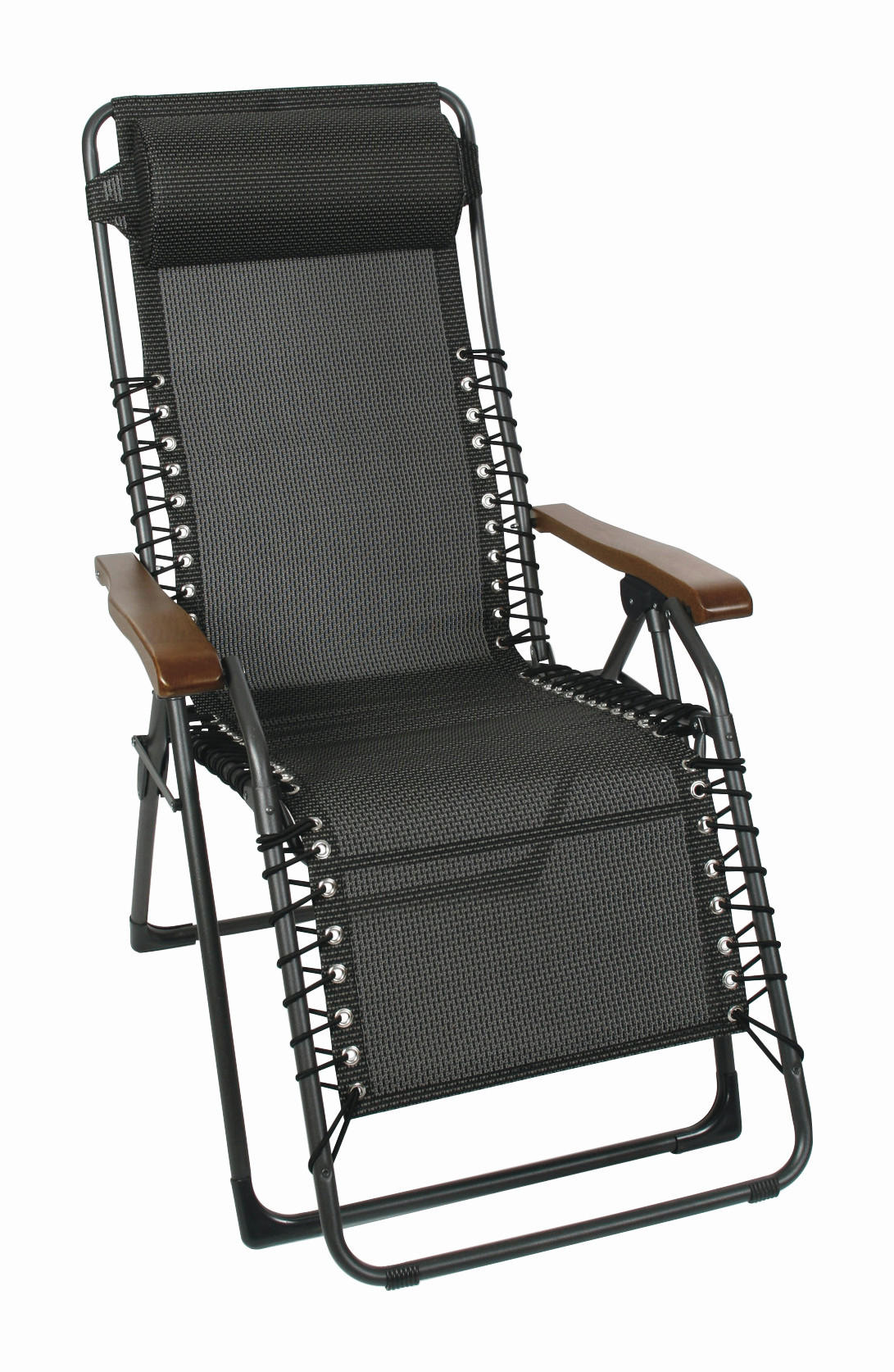 GARTEN-RELAXSESSEL 71/130/78 cm  - Anthrazit/Schwarz, Basics, Holz/Textil (71/130/78cm)
