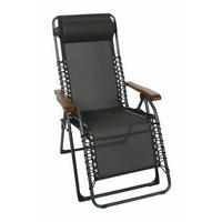 GARTEN-RELAXSESSEL 60/120/64 cm  - Anthrazit/Schwarz, Basics, Holz/Textil (60/120/64cm)