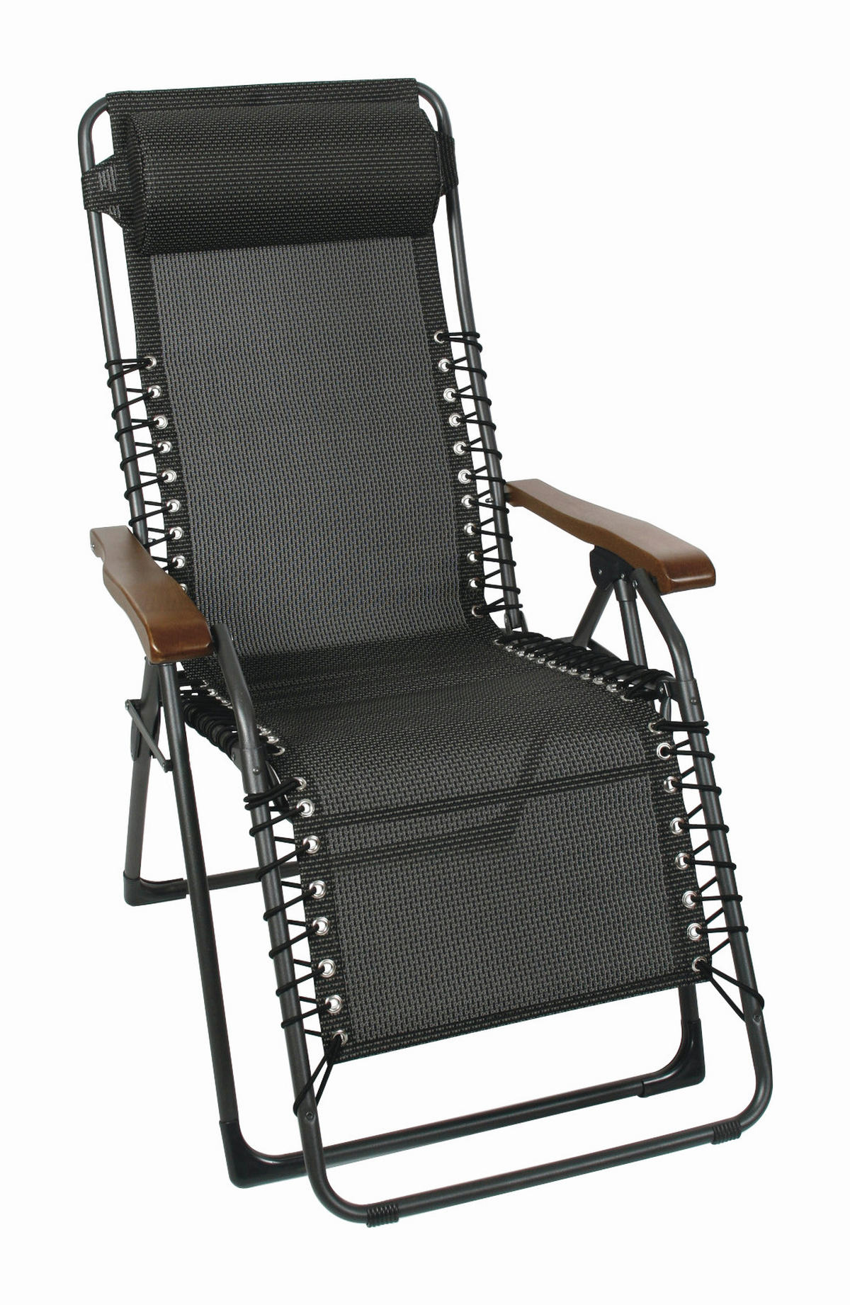 GARTEN-RELAXSESSEL 60/120/64 cm  - Anthrazit/Schwarz, Basics, Holz/Textil (60/120/64cm)