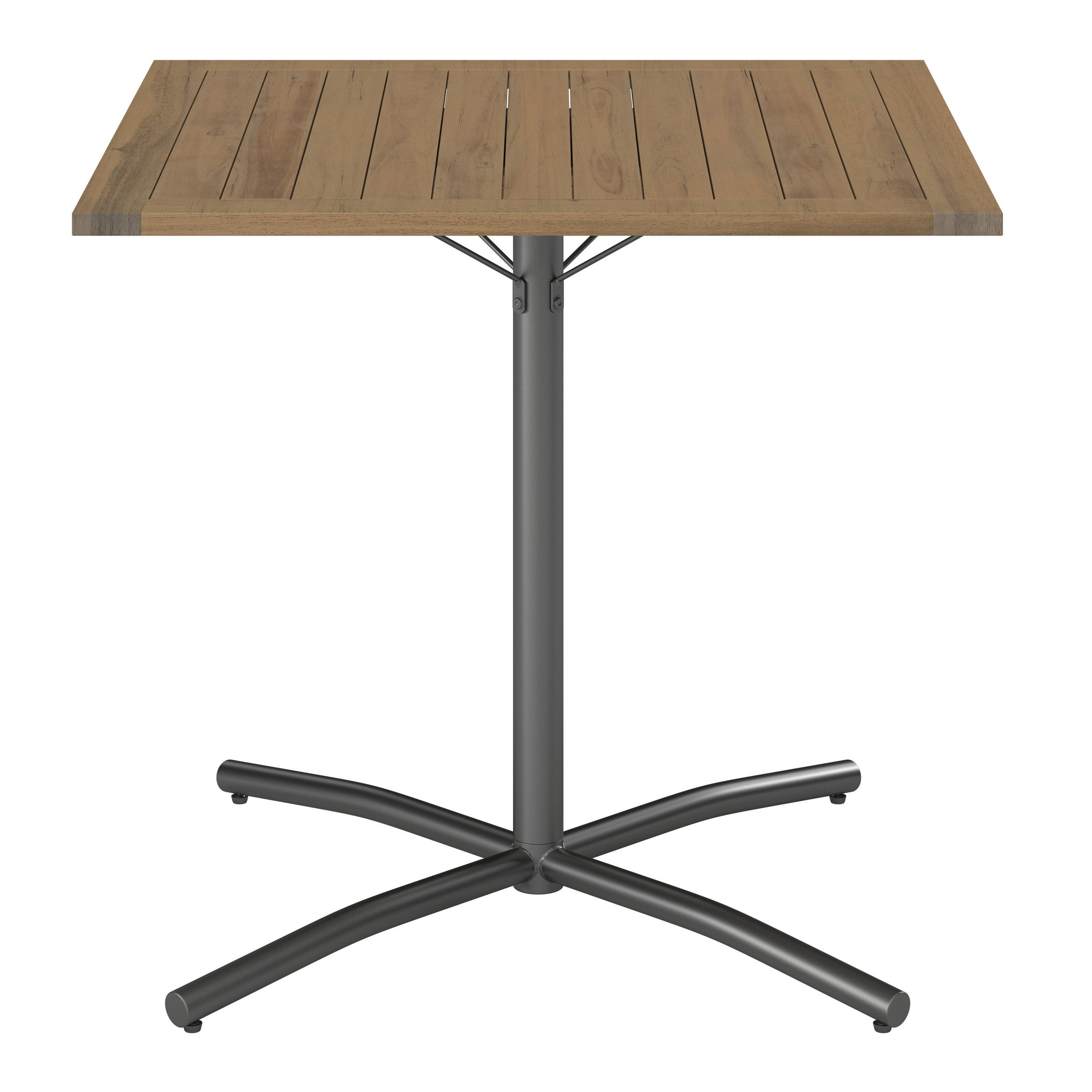 MIZA ZA BALKON les, kovina siva, barve akacije  - siva/barve akacije, Konvencionalno, kovina/les (80/80/74cm) - Ambia Garden